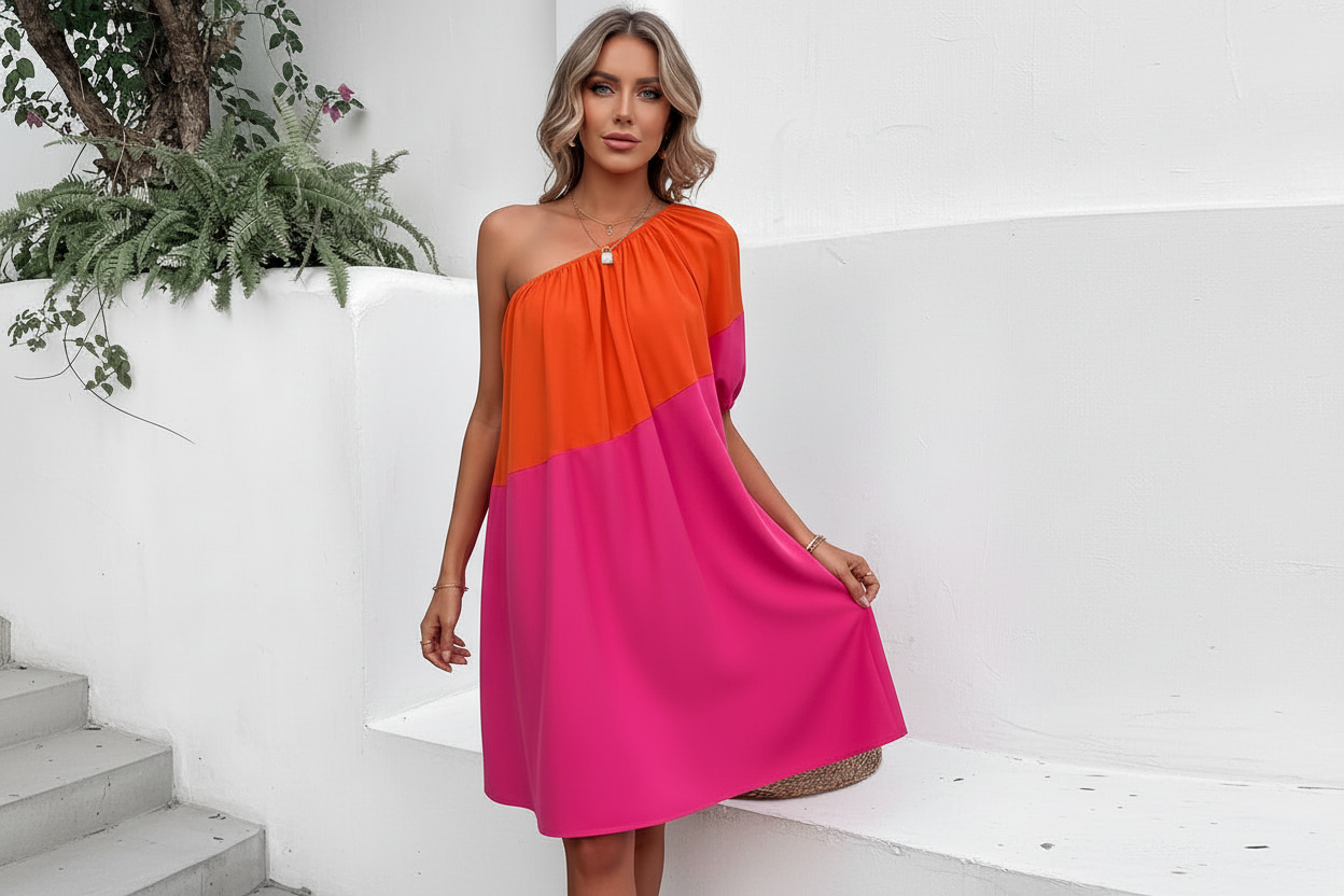 Imagem 1 - Modelo com vestido nas cores originais